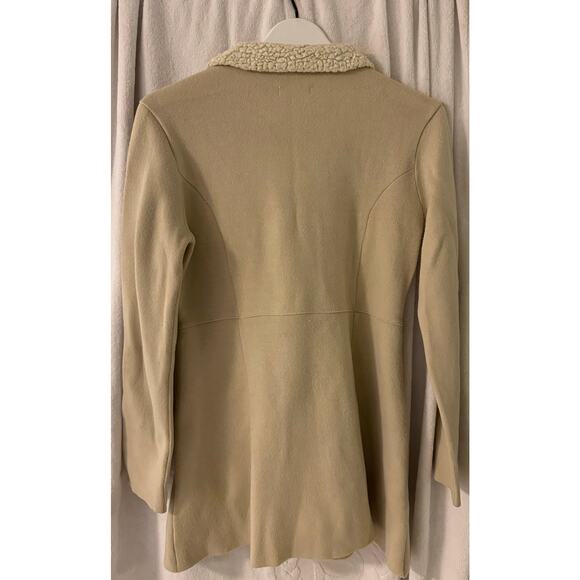 Maclaud Tricot Women's Coat Off White Mid-Length Wool Blend w/Stretch - Picture 2 of 11